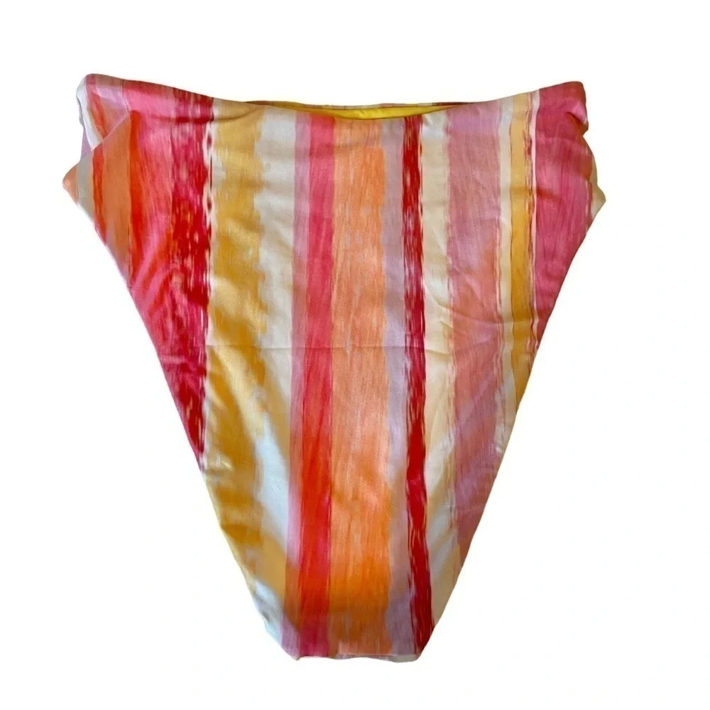 BECCA High Rise Sunset Stripe Bikini Bottom NWOT